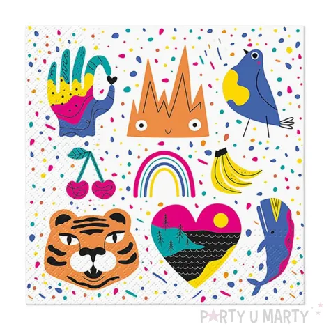 xx zse serwetki papierowe paw przyjacielskie bazgroly 33x33 cm 20 szt