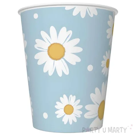 xx zta gd kubeczki papierowe niebieskie stokrotki 250 ml 6 szt