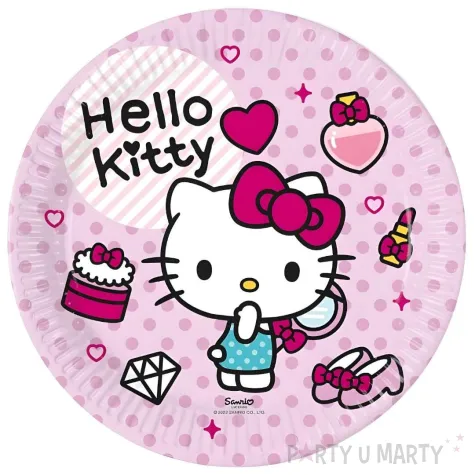 xx zta talerzyki papierowe hello kitty fashion stylish 23 cm 8 szt