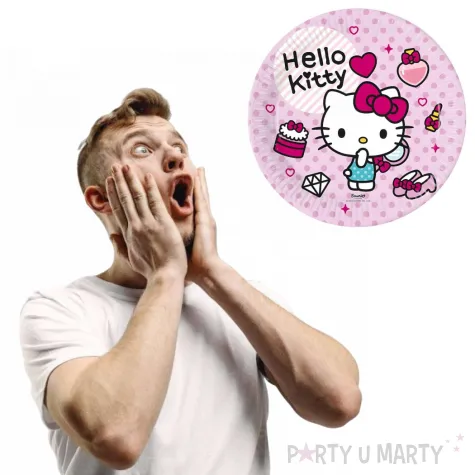xx zta talerzyki papierowe hello kitty fashion stylish 23 cm 8 szt