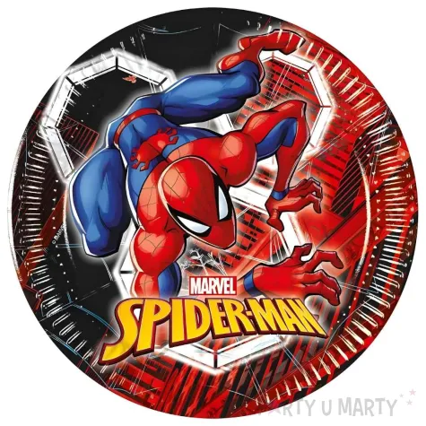 xx zta talerzyki papierowe spiderman world of web 20 cm 8 szt