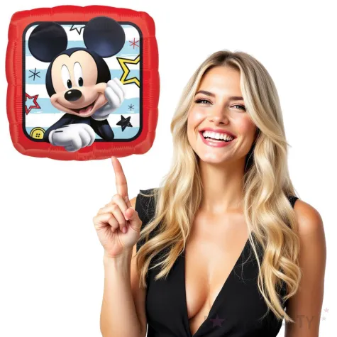 yy balon foliowy mickey w kwadracie amscan 17 sqr