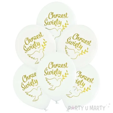 yy balony d11 chrzest swiety golebie bialy belbal 12 6 szt