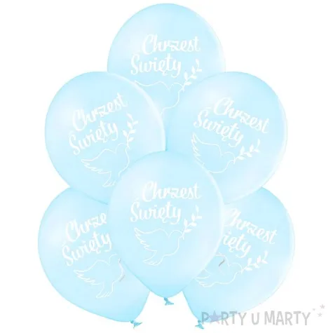 yy balony d11 chrzest swiety golebie niebieski belbal 12 6 szt