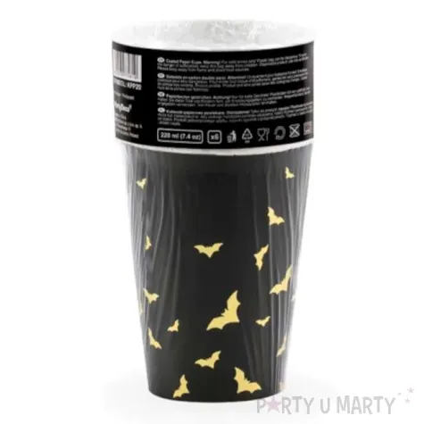 yy kubeczki papierowe nietoperze partydeco 6 sztuk 220ml