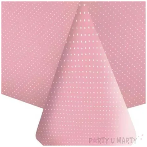 yy obrus papierowy white dots on pink 120 x 180 cm