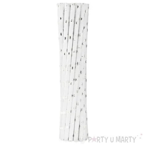 yy slomki papierowe blyszczace gwiazdki bialy godan 19 7 cm 12 szt