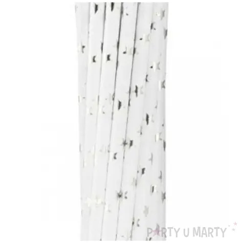 yy slomki papierowe blyszczace gwiazdki bialy godan 19 7 cm 12 szt