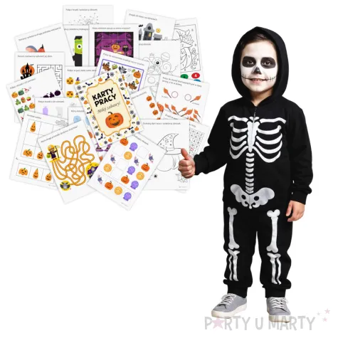 zabawa na halloween karty pacy zadania dla dzieci lamiglowki kolorowanki dyplom 20 zadan