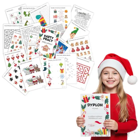 zabawa na mikolajki boze narodzenie karty pracy zadania dla dzieci lamiglowki kolorowanki