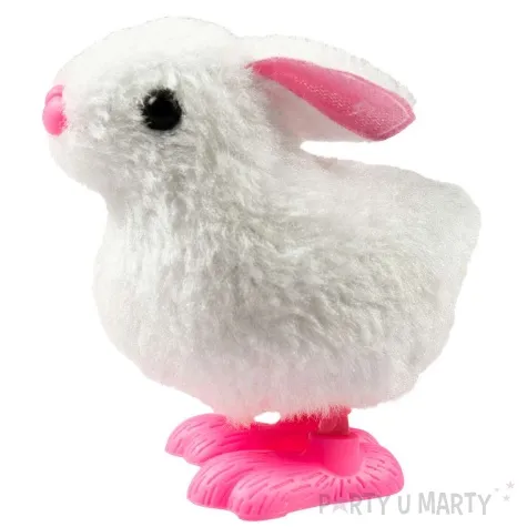 zabawka nakrecana zajaczek bialo rozowy arpex 10 cm