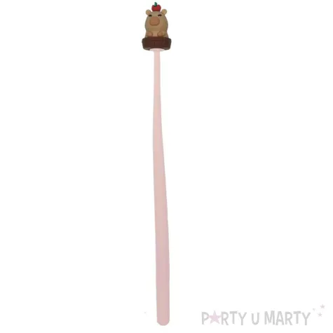 zabawny dlugopis silikonowy kapibara z jablkiem zelowy prezent na urodziny 22 cm