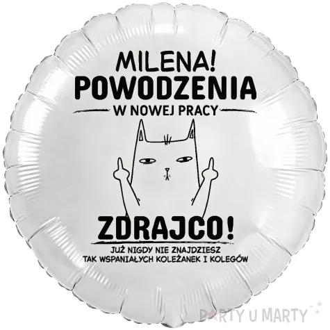 zabawny prezent dla kolegi kolezanki na odejscie z pracy balon foliowy zdrajca imie bialy 18