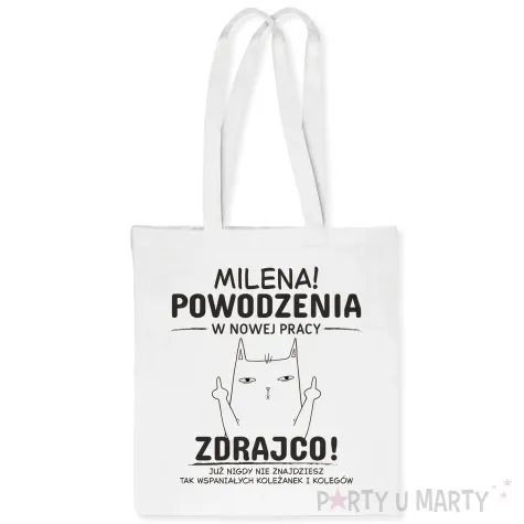 zabawny prezent dla kolegi kolezanki na odejscie z pracy eko torba na zakupy zdrajca imie biala