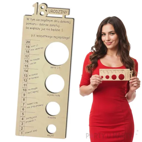 zabawny prezent na 18 urodziny linijka miara meskosci upominek smieszny gadzet na osiemnastke