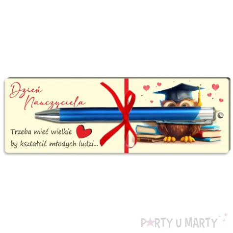 zak adka z d ugopisem dzie nauczyciela 18x6 cm