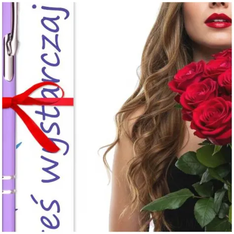 zakladka do ksiazki z dlugopisem kwiatki jestes wystarczajaca 18 cm