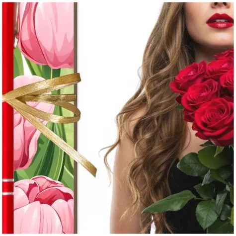 zakladka do ksiazki z dlugopisem tulipany dzien kobiet 18 cm