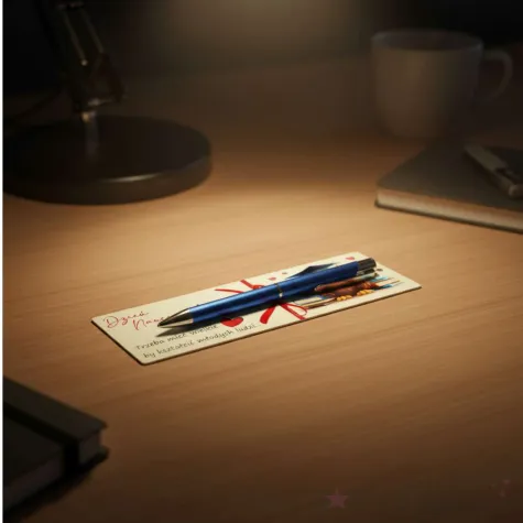 zakladka z dlugopisem dzien nauczyciela 18x6 cm