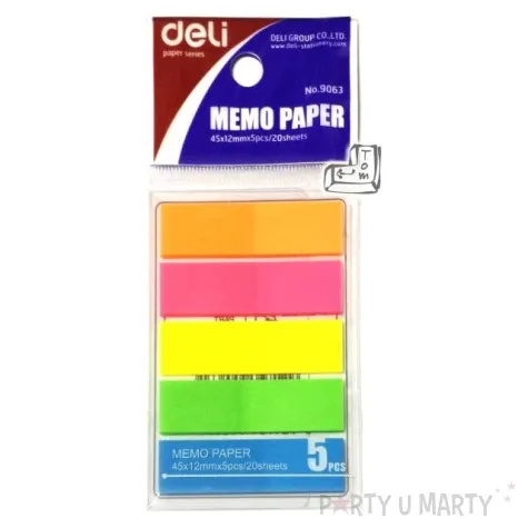 zakladki indeksujace plastikowe deli 45 x 12 mm 40 szt