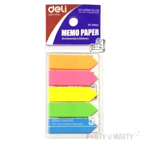 zakladki indeksujace plastikowe strzalki deli 45 x 12 mm 40 szt