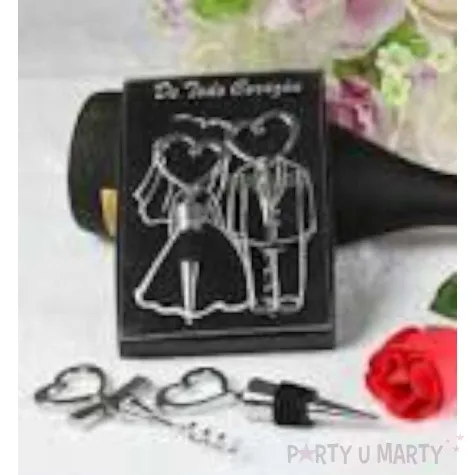 zakochany zestaw do wina korkociag i zatyczka czarne gadgetmaster