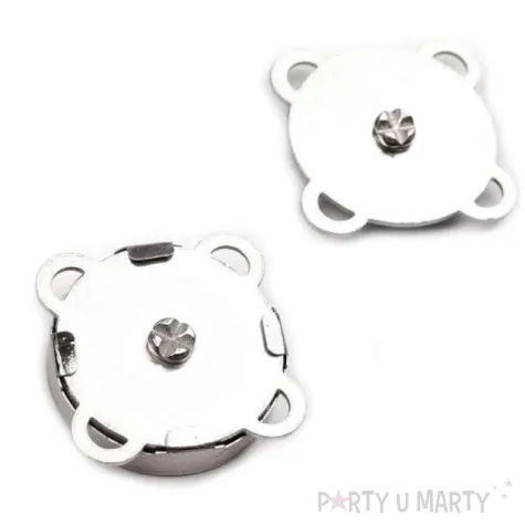 zapiecie magnetyczne metalowe srebrne stoklasa 18 mm