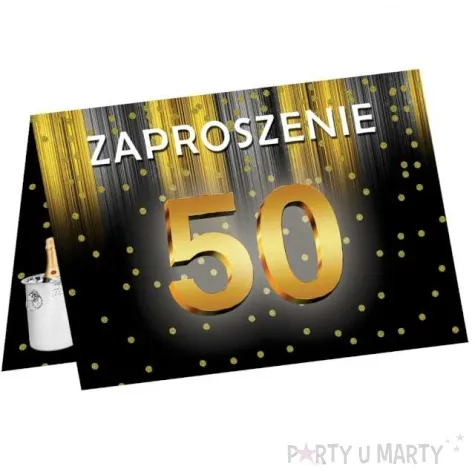 zaproszenia 50 urodziny szampan congee 6 szt
