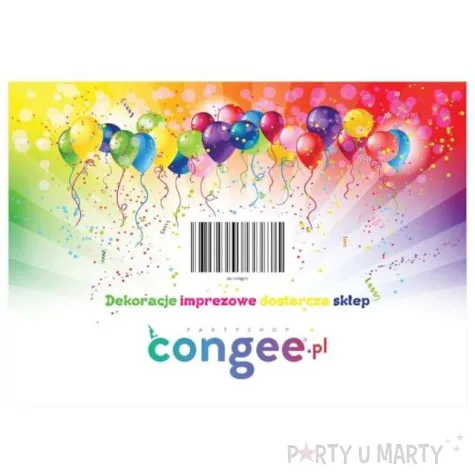 zaproszenia balony kolorowe congee 6 szt