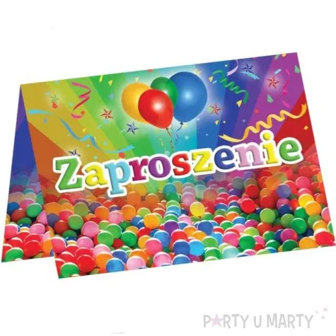 zaproszenia balony z kulkami congee 6 szt