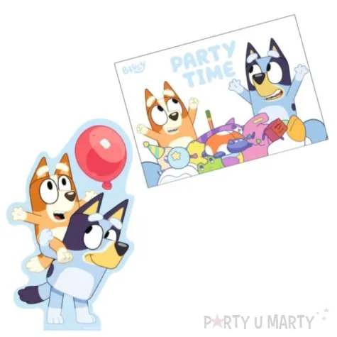 zaproszenia bluey i bingo zabawa balonem amscan 8 szt