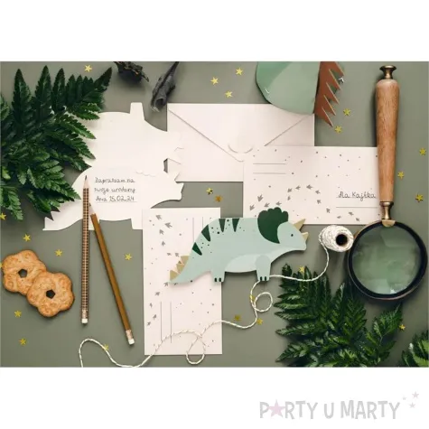 zaproszenia dinozaury triceratops partydeco 6 szt