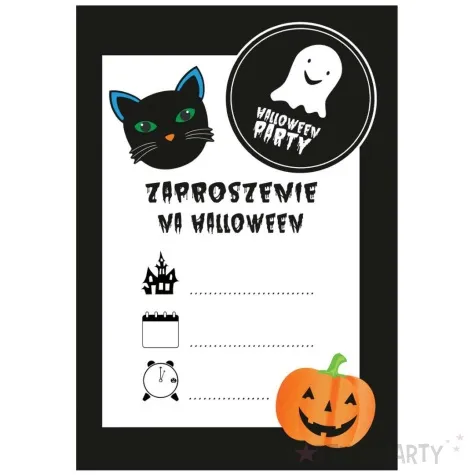 zaproszenia duch kot dynia zaproszenie na halloween congee 6 szt