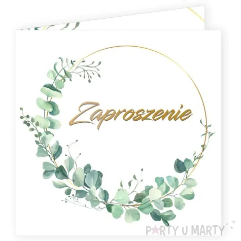 zaproszenia eukaliptus beauty 15x15 cm 8 szt
