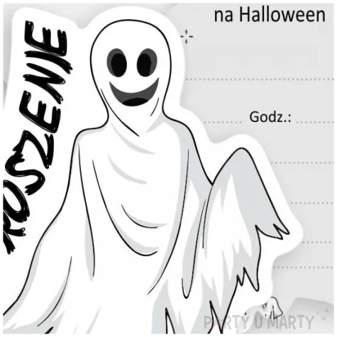 zaproszenia happy halloween duch 10 2x11 5 cm 6 szt