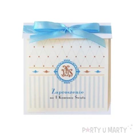 zaproszenia komunijne blekitny 10 szt