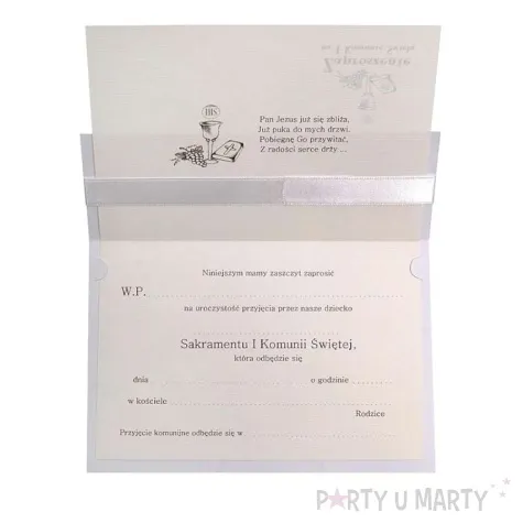 zaproszenia komunijne z klamra 1 szt