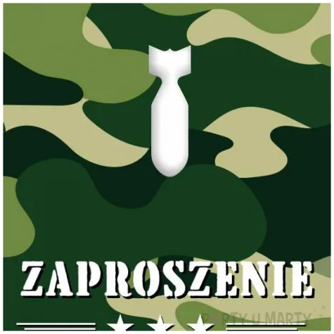 zaproszenia ksiazeczka wojskowa moro 9x13 cm 6 szt