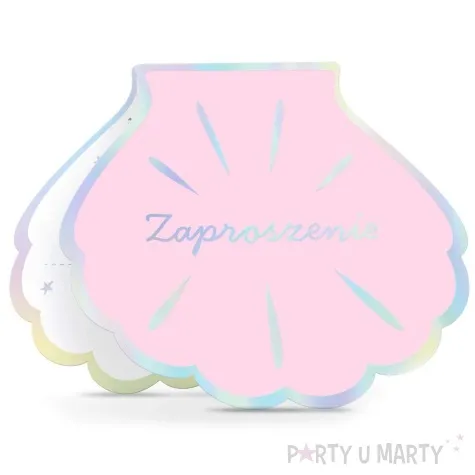 zaproszenia muszelka ocean rozowy partypal 6 szt