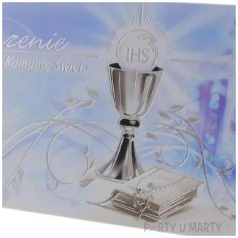 zaproszenia na komunie classic blekitne godan 10szt