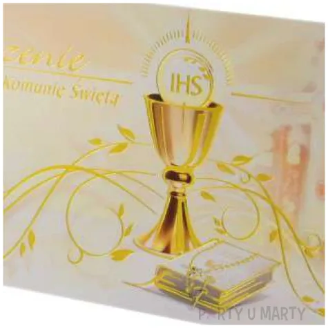 zaproszenia na komunie classic kremowe godan 10szt