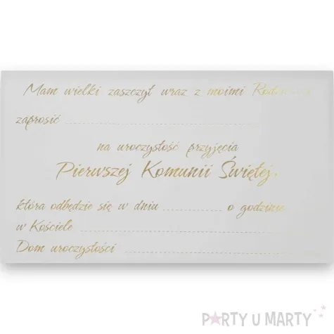 zaproszenia na komunie classic kremowe godan 10szt