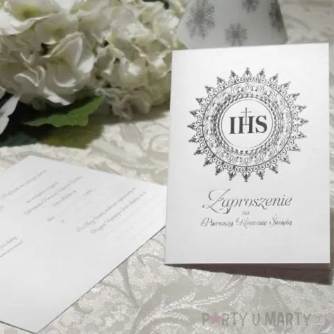 zaproszenia na komunie ihs silver viper 10 szt