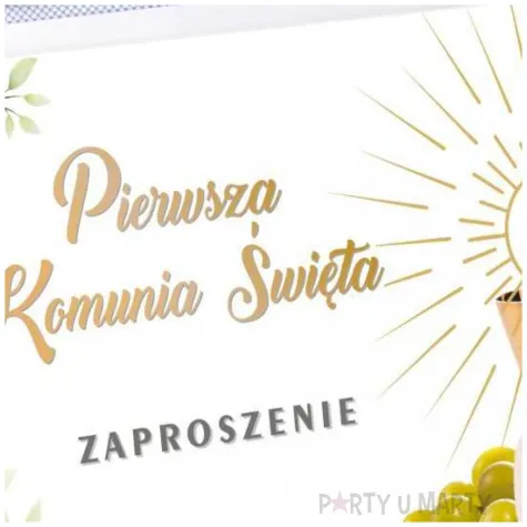 zaproszenia na komunie kielich ihs i margaretki pierwsza komunia swieta 14 8x10 5 cm 8 szt
