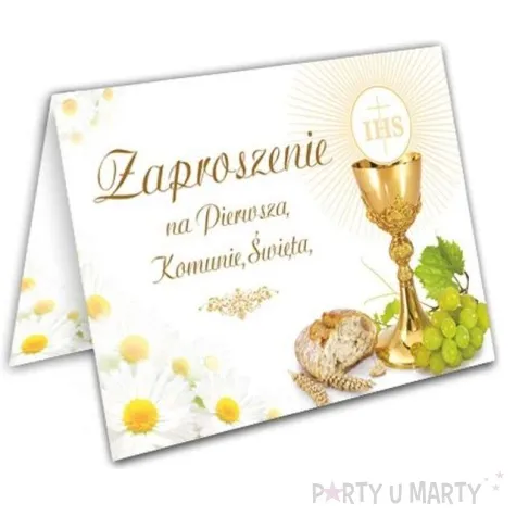 zaproszenia na komunie margaretka chleb i wino viper 10 szt