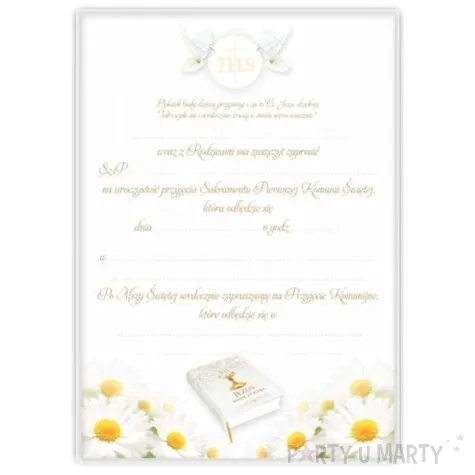 zaproszenia na komunie margaretka multi viper 1 szt