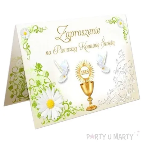 zaproszenia na komunie margaretka ornament viper 10 szt