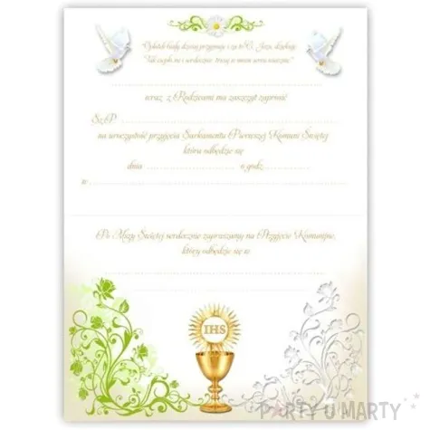 zaproszenia na komunie margaretka ornament viper 10 szt