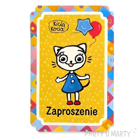 zaproszenia na urodziny kicia kocia z kopertami godan 6 szt