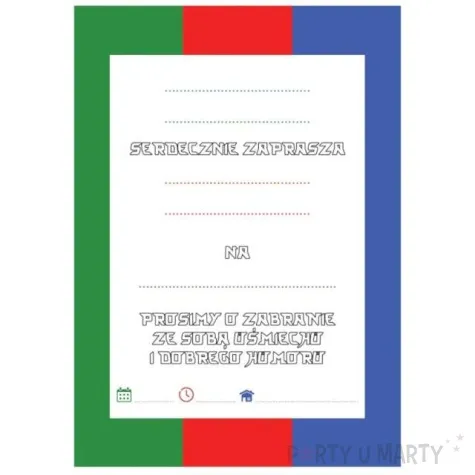 zaproszenia ninja congee 6 szt